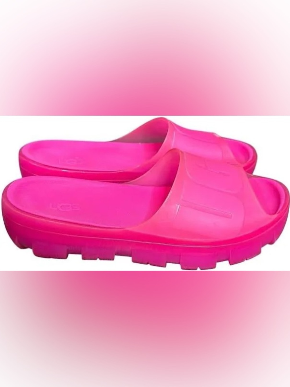 UGG Jella Clear Hot Pink Slide-On Sandal